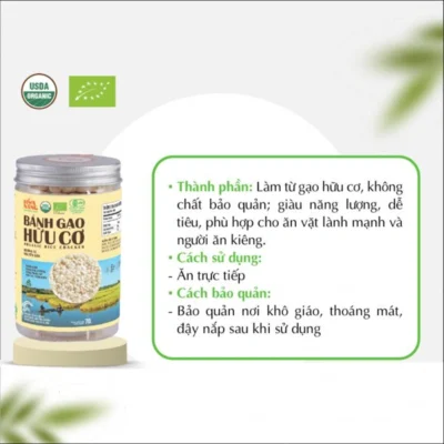 Bánh gạo trắng hữu cơ Hoa Nắng 70gr