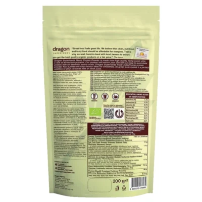 Bột Protein hạt gai dầu hữu cơ Dragon Superfoods 200gr
