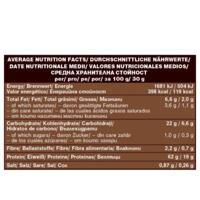 Thành phần dinh dưỡng của Bột protein Shake cacao và vanilla hữu cơ Dragon Superfoods