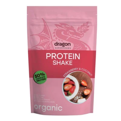 Bột protein Shake dâu và dừa hữu cơ Dragon Superfoods