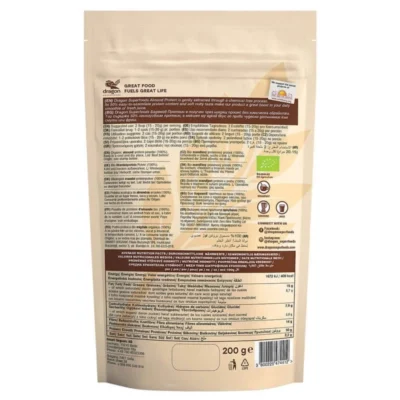 Bột protein hạnh nhân hữu cơ Dragon Superfoods 200gr