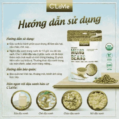 Hướng dẫn sử dụng đậu xanh C’LaVie 200g