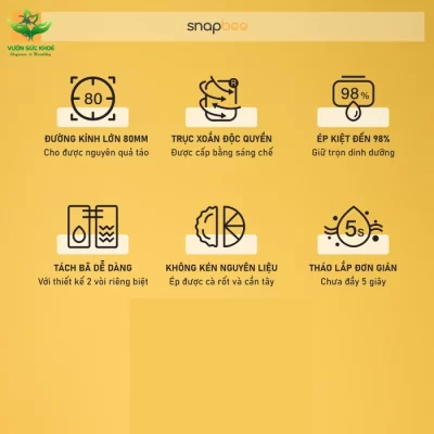 Tính năng đặc biệt của máy ép chậm Snapbee