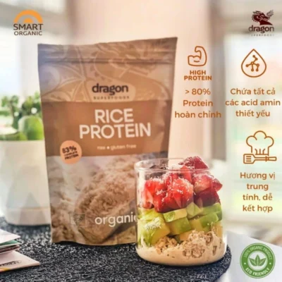 Bột Protein Gạo Hữu Cơ Dragon Superfoods là bổ sung lý tưởng cho người theo đuổi dinh dưỡng lành mạnh