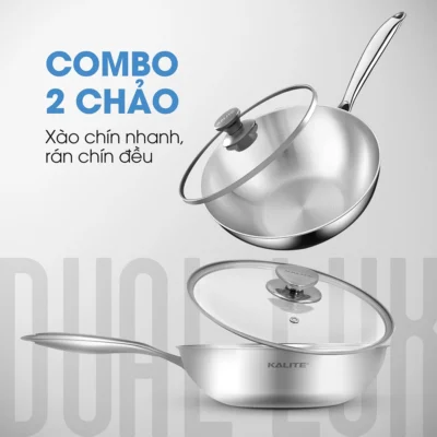 Bộ 2 chảo inox Kalite Dual Lux