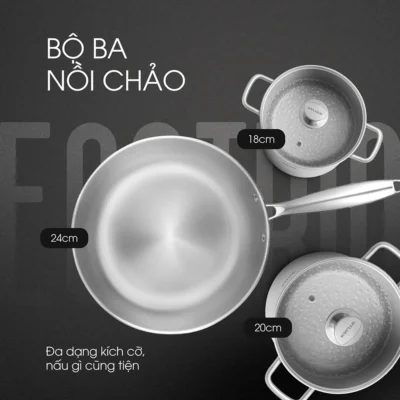 Bộ nồi chảo Kalite Eco Trio