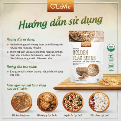 Hạt lanh vàng hữu cơ C’LaVie 200gr